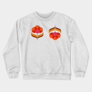 Retro Flower - White Crewneck Sweatshirt